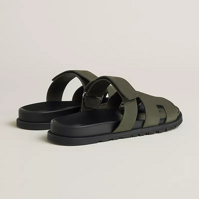 Hermès Chypre Suede Sandal – Matte Military Green