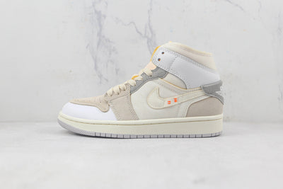 Jordan 1 Mid Craft Inside Out White Grey