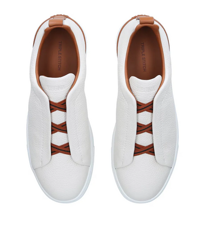 Zegna Triple Stitch Leather Sneakers