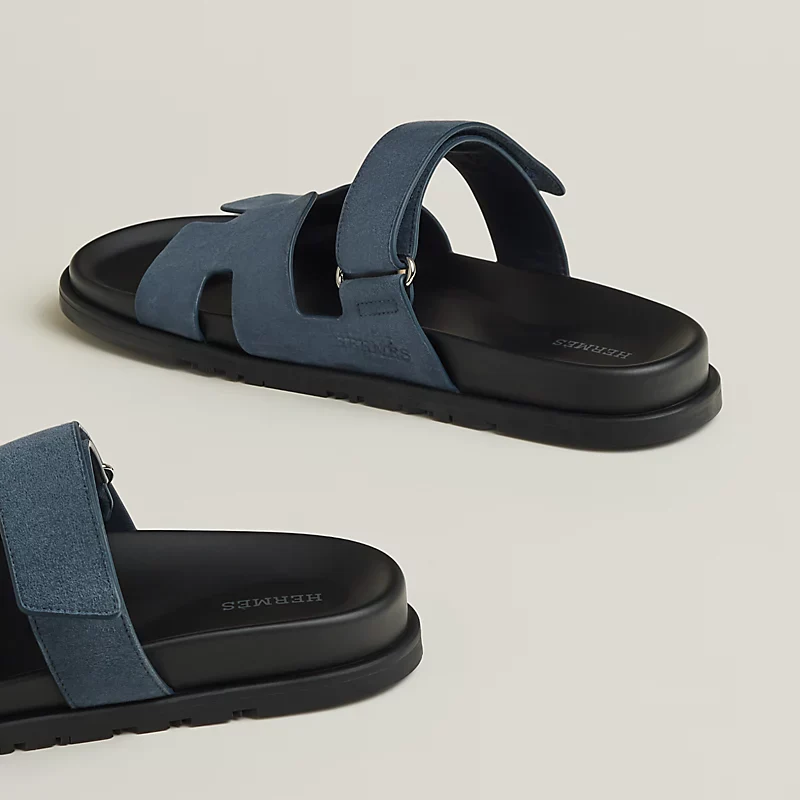 Hermès Chypre Suede Sandal – Navy Blue
