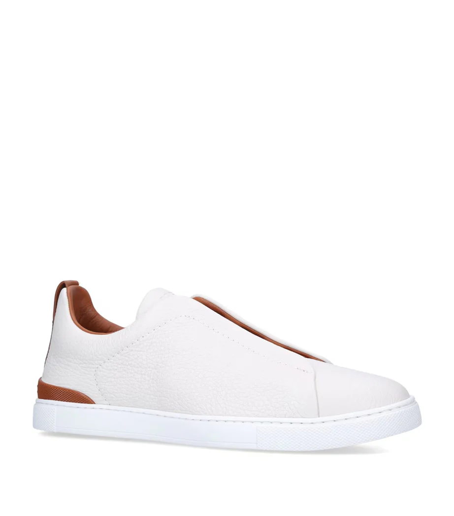 Zegna Triple Stitch Leather Sneakers