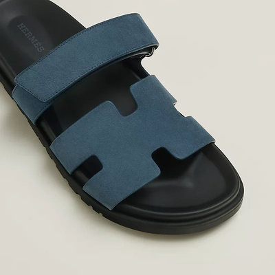 Hermès Chypre Suede Sandal – Navy Blue