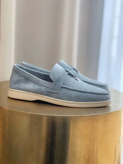 Loro Piana Summer Walk Loafers – Suede Light Blue
