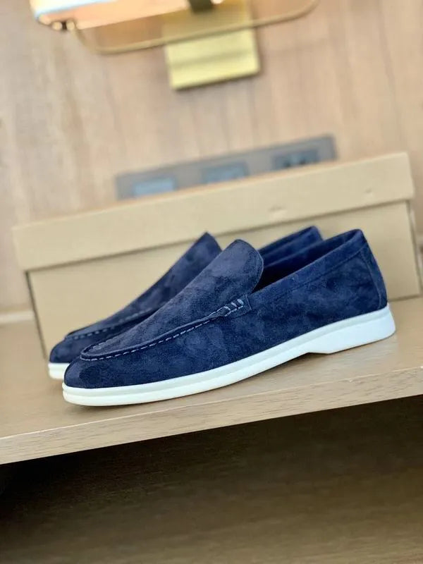 Loro Piana Summer Walk Loafers – Suede Navy