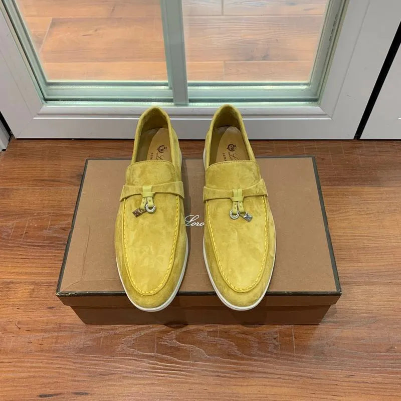 Loro Piana Summer Walk Loafers – Suede Mustard