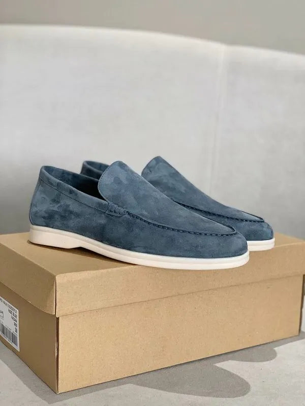 Loro Piana Summer Walk Loafers – Blue Suede