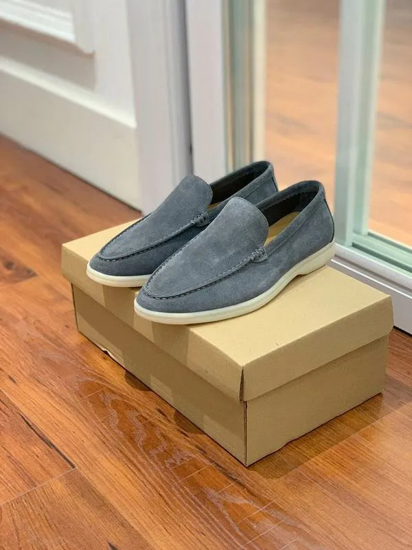 Loro Piana Summer Walk Loafers – Grey Suede