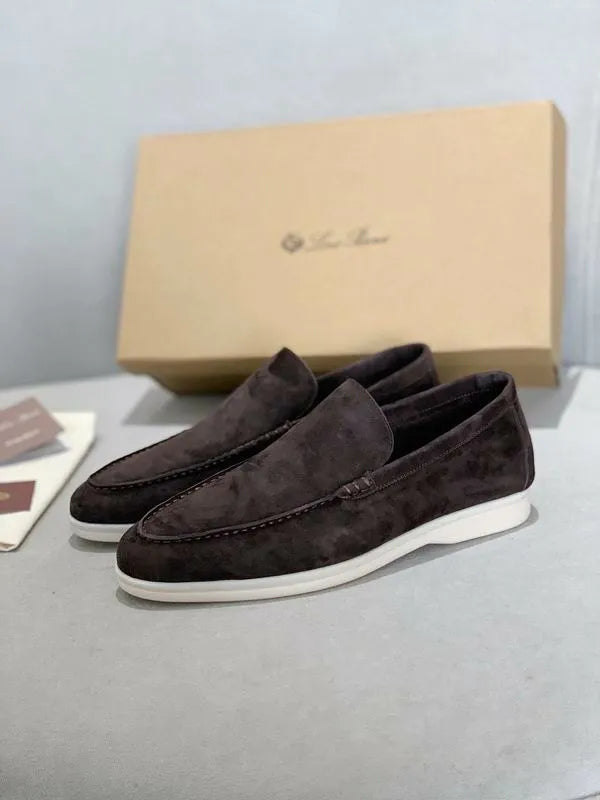 Loro Piana Summer Walk Loafers – Dark Brown Suede