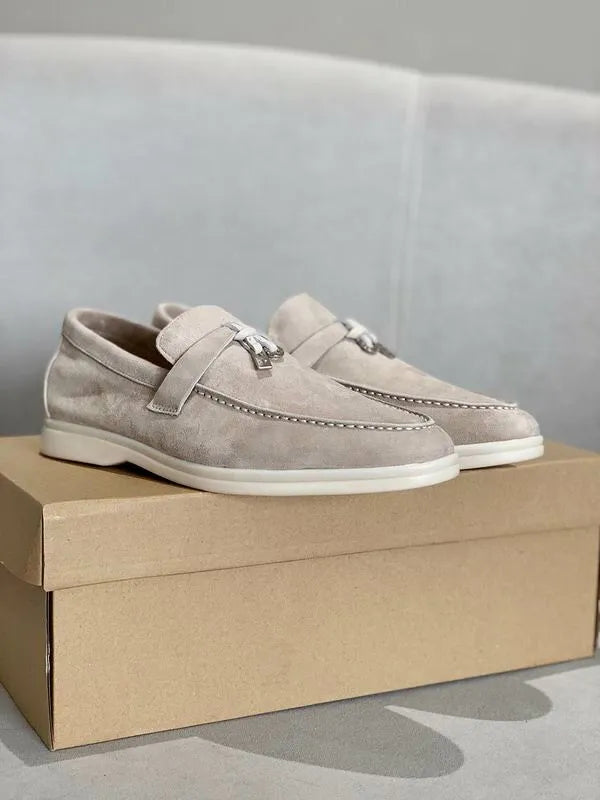 Loro Piana Summer Walk Loafers – Light Beige Suede