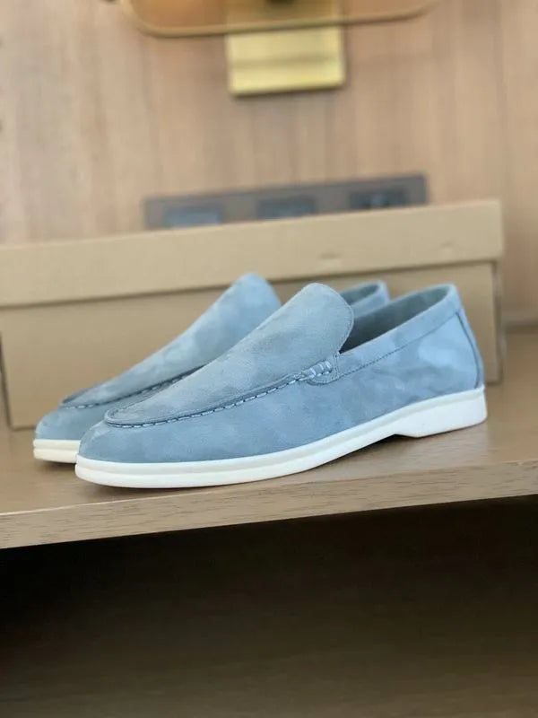 Loro Piana Summer Walk Loafers – Sky Blue Suede