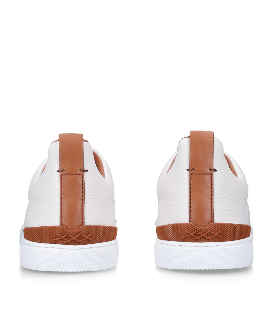 Zegna Triple Stitch Leather Sneakers